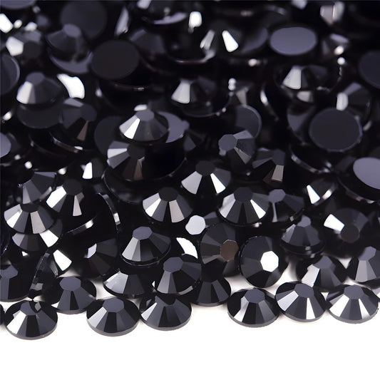 Flatback Rhinestones Round Gems for Nails Art and Crafts 4000Pcs SS12 3mm Glitter Crystals Stone DIY Bags Clothes Shoes (Black)