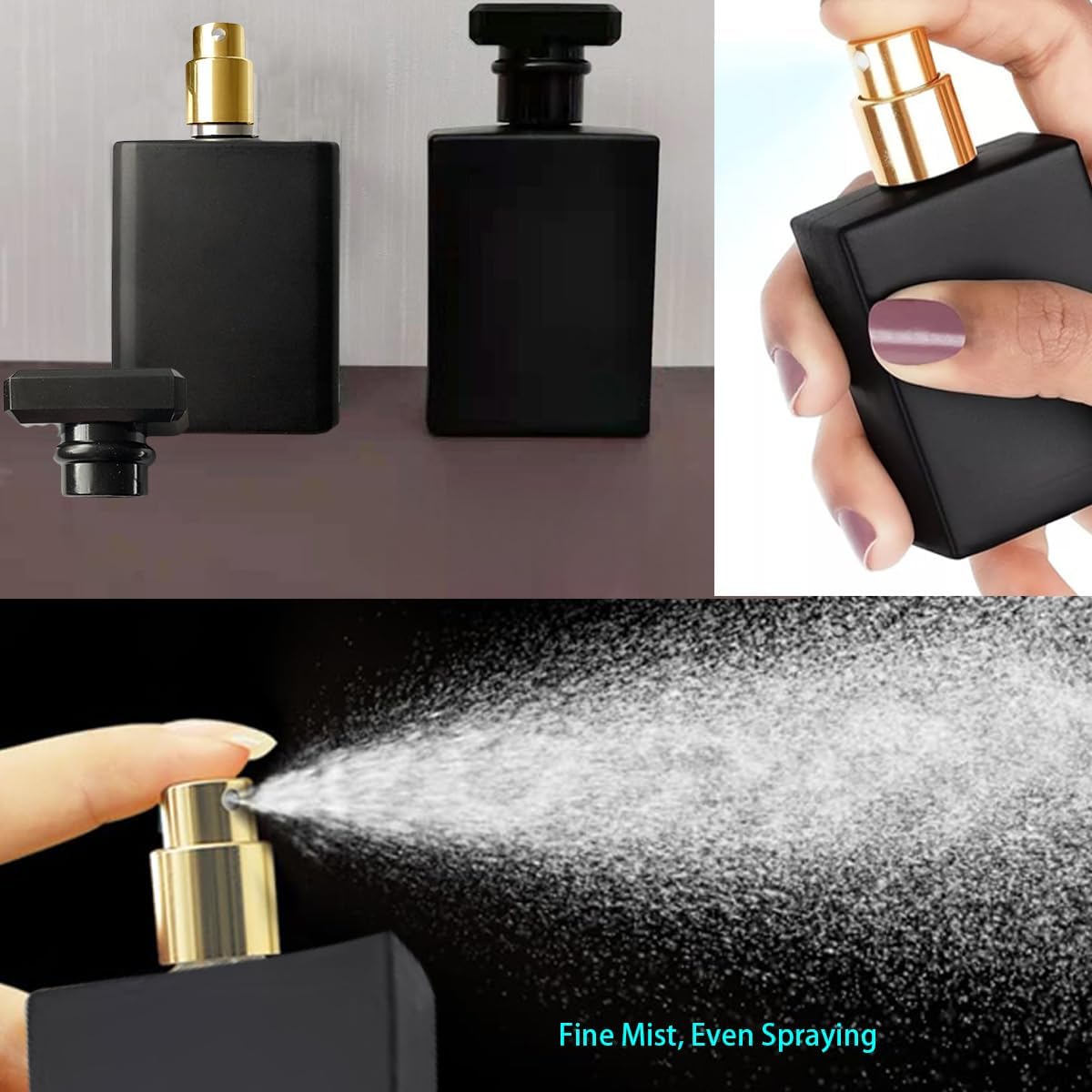 3 Pcs Perfume Bottle Atomizers,1 oz Refillable Fine Mist Sprayer Empty Fragrance Bottles Portable Travel Perfume Dispenser Containers for Essential Oil perfumery(30ml)