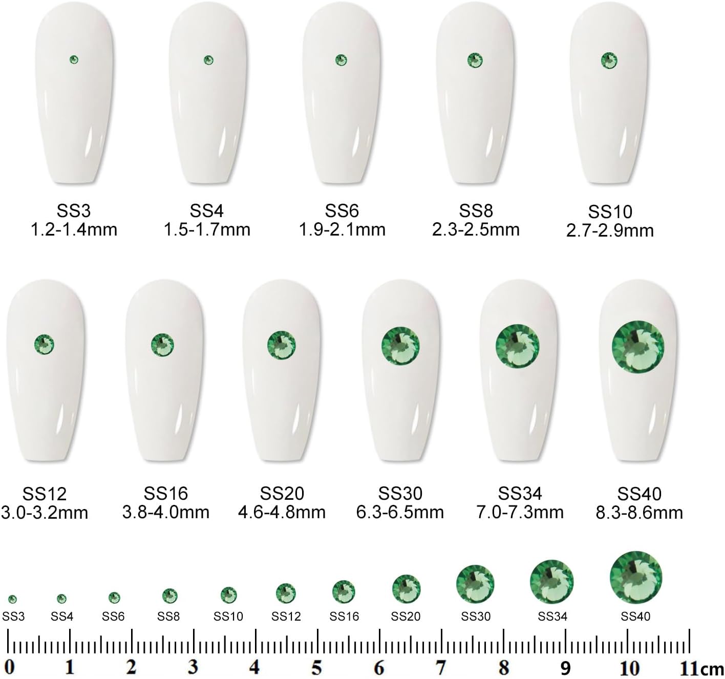 2000 PCS SS16 Flatback Rhinestones,12-Facet Diamond-Cut Glass Gems for Nail Art,Clothing,DIY Crafts,Glue-On Decoration Stones with Silver Backing,Peridot