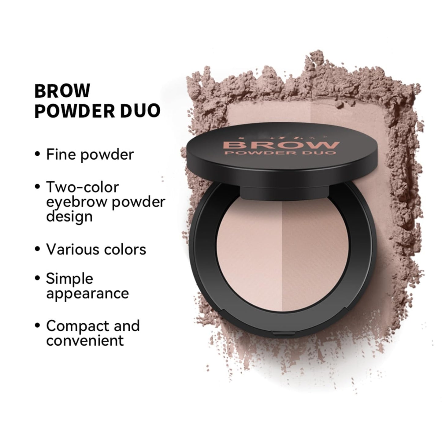 MAEPEOR Brow Powder Duo 6 Colors Natural Smooth Eyebrow Powder Professional Brow Contour Palette for Filler Defined & Sculpt (01 Soft Brown)