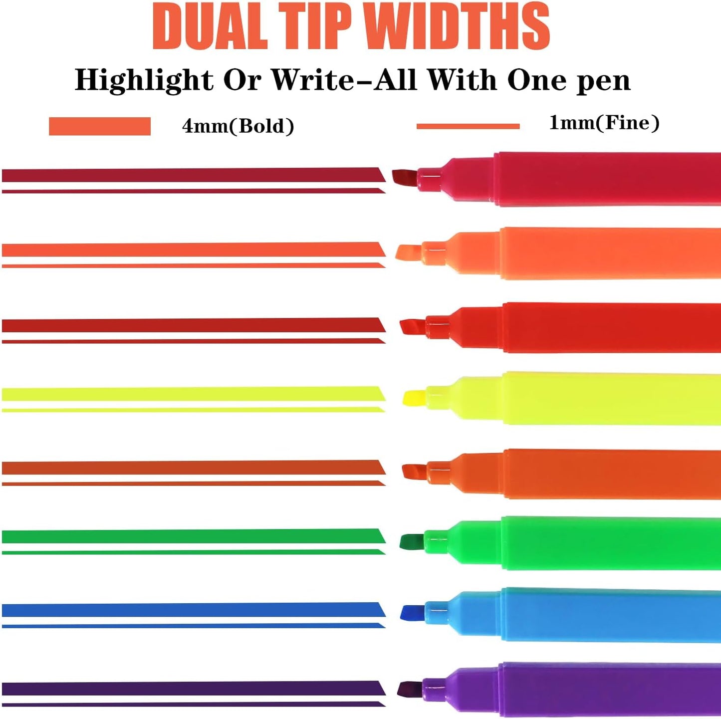 Vitoler Highlighters, 8Pcs Assorted Colors Highlighters,Soft Chisel Tip for Book,Bible Study Supplies Accessories,School Office Use, Teacher Supplies