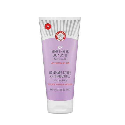 First Aid Beauty - KP Bump Eraser Body Scrub with 10% AHA, Keratosis Pilaris Skin Exfoliater with Glycolic and Lactic acids, Helps Reduce Chicken Skin Bumps, Safe for Sensitive Skin, 10 oz