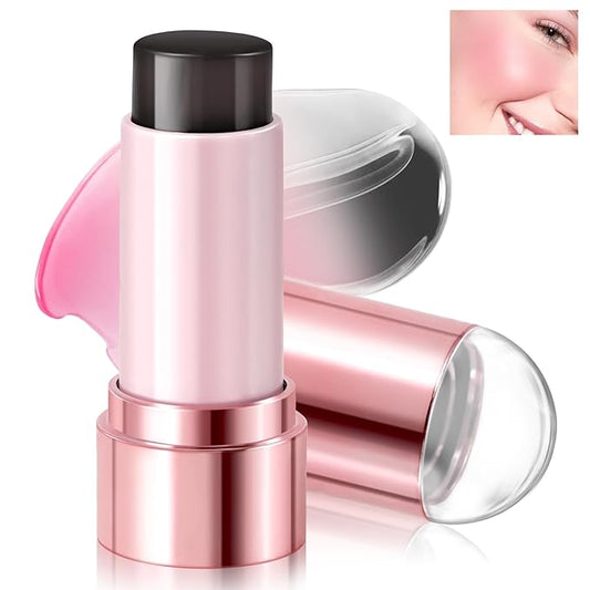 Color Changing Blush Stick for Cheek Lip, Black to Pink Jelly Clear Blush PH Temperature Change Magic Cream Blush Tinted, Lightweight Long Lasting Dewy Natural Glow Makeup for All Skin Tones