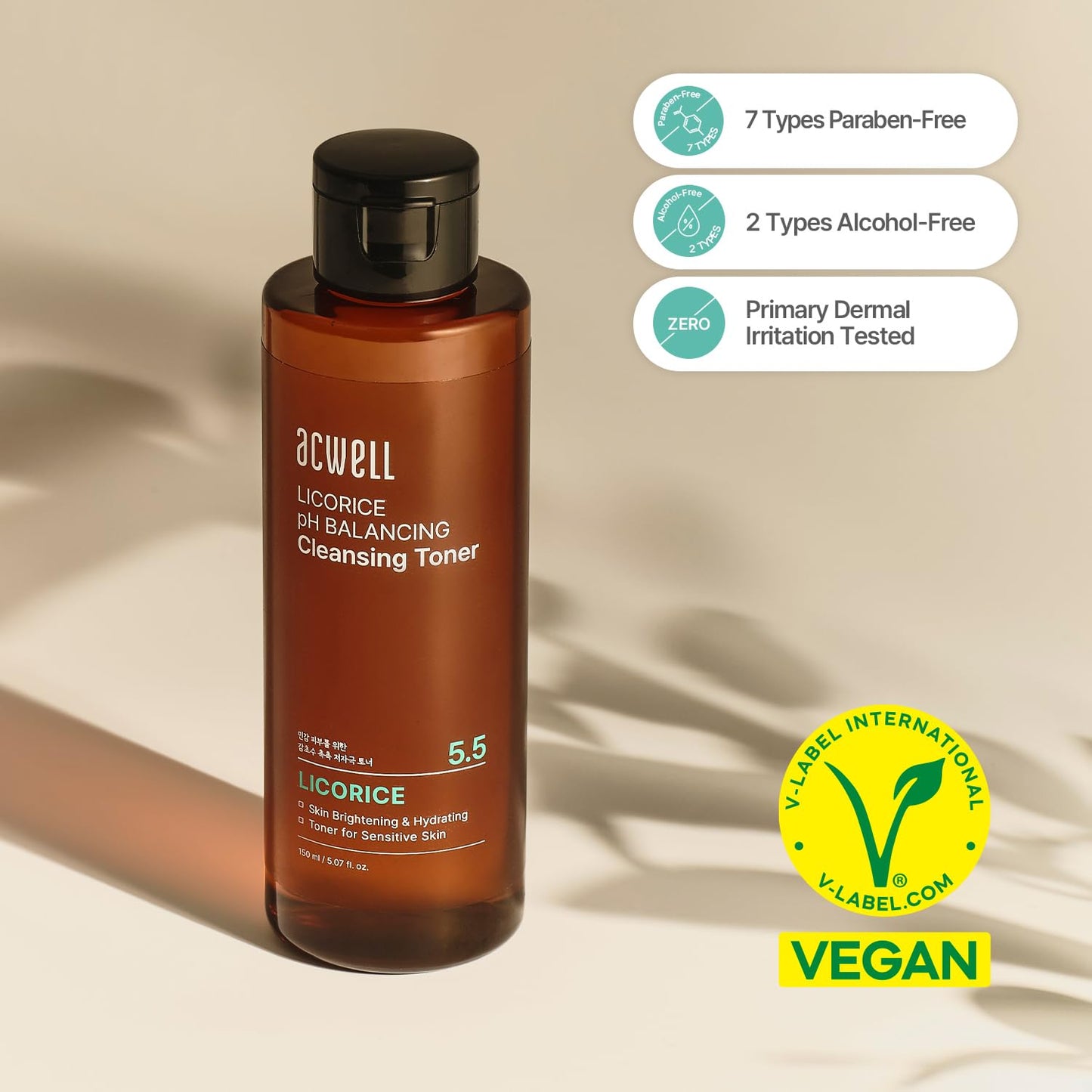 ACWELL Licorice pH Balancing Cleansing Toner 10.1 fl.oz. - PH5.5 Hydrating Makeup Cleansing Astringent - Skin Clearing, Reduce Pigmentation, Acne and Dark Spots