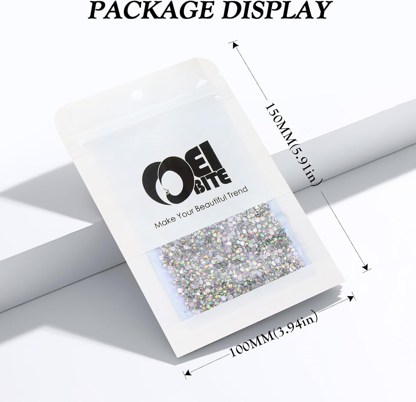 Crystal AB Flatback Rhinestones, Glass Rhinestones for Nail Art and Craft, Glue Fix, Loose Crystal Gemstones(Crystal AB, SS10, 2880pcs, 2.7-2.8mm)