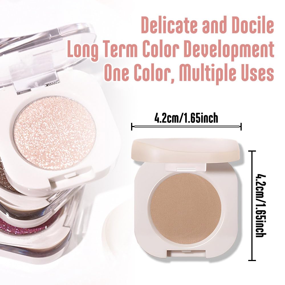 Matte Eyeshadow Monochrome, Rice Brown Eye Shadow Makeup, Neutral Matte Pressed Powder, Single Vegan Eyeshadow, Highly Pigmented Natural Eyeshadow Palette,Single Long Lasting Deep Nature Eye Make 06#