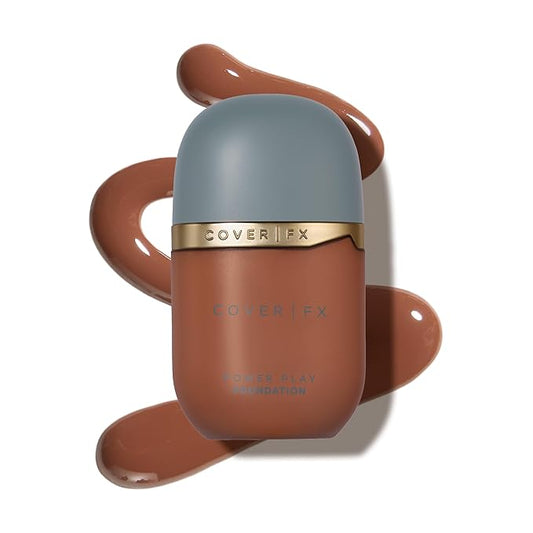 COVER FX Power Play Foundation - Shade R1 - Buildable Full Coverage - Waterproof Sweat-Proof Transfer-Proof - Natural Matte Finish - All Skin Types