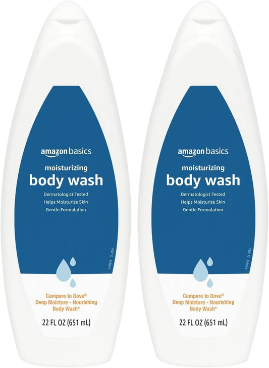 Amazon Basics Body Wash for Moisturizing Skin, Fresh, 22 fl oz (Pack of 2)