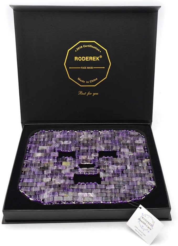 Jade Face Mask, Jade Mask for Relieving Face & Eye Puffiness Migraine, Anti Wrinkle Mask Therapy, Yoga Meditation Tools (Amethyst)