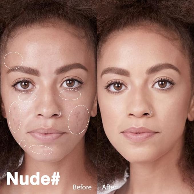 Pro Under Eye Full Coverage Liquid Concealer to Cover Dark Circles, Scars,Redness,Spots,Fine Lines,Corrector Anti-Aging Natural Finish, Moistening Smooth Cream,Waterproof 0.4 * 2 fl oz-Beige+Nude