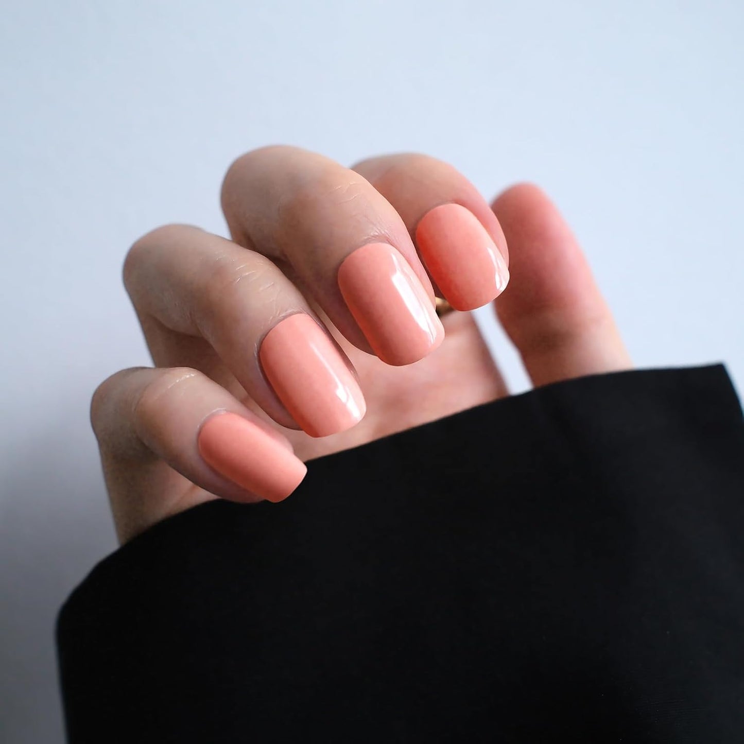 Nail Polish Strips - 22 Pcs Salon Quality Gel Nail Stickers - Long Lasting Wraps (Peach Pink)