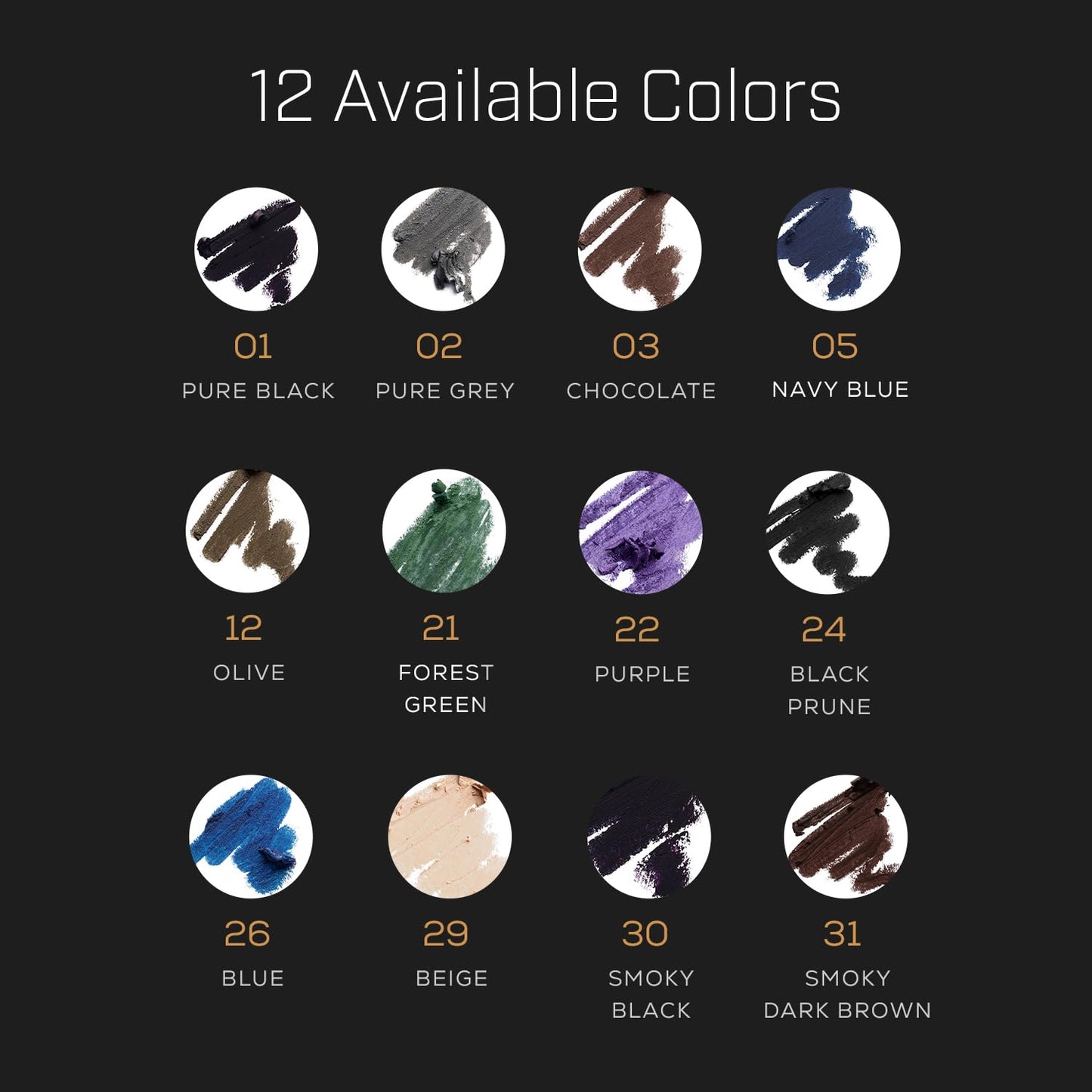 Radiant Professional Waterproof Eyeliner Pencil - Eyeliner Waterproof Smudge Proof for Woman - Long Lasting Under Eye Pencil for Smoky Eye - Soft Waterline Eye liner with Smudger Tool Olive (12)