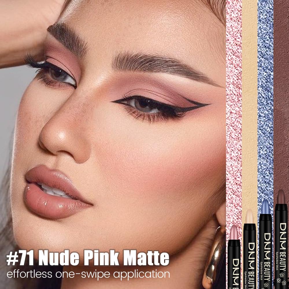 evpct Light Mauve Cream Eye Shadow Sticks Brightener Pencils for Women, Matte Mauve Silky Eyeshadow Applicator Stick Pen Waterproof, Blendable Crease-Proof Stick Eyeshadow Matte Eye Makeup 71