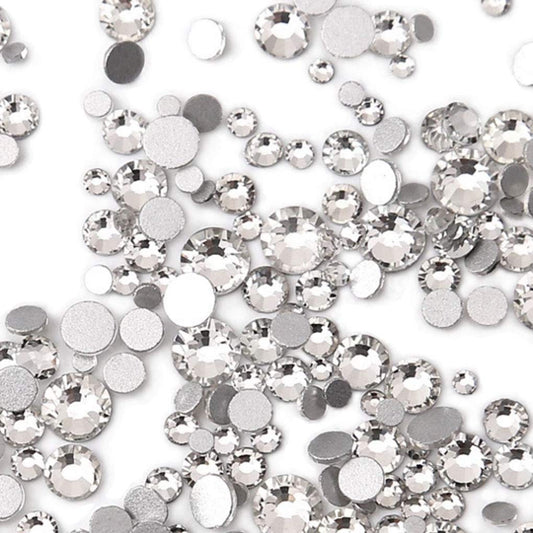 Rhinestones flat back gems round DIY decorative Nail Face and apparel accessories ss3-20 mix size(4320pcs crystal)