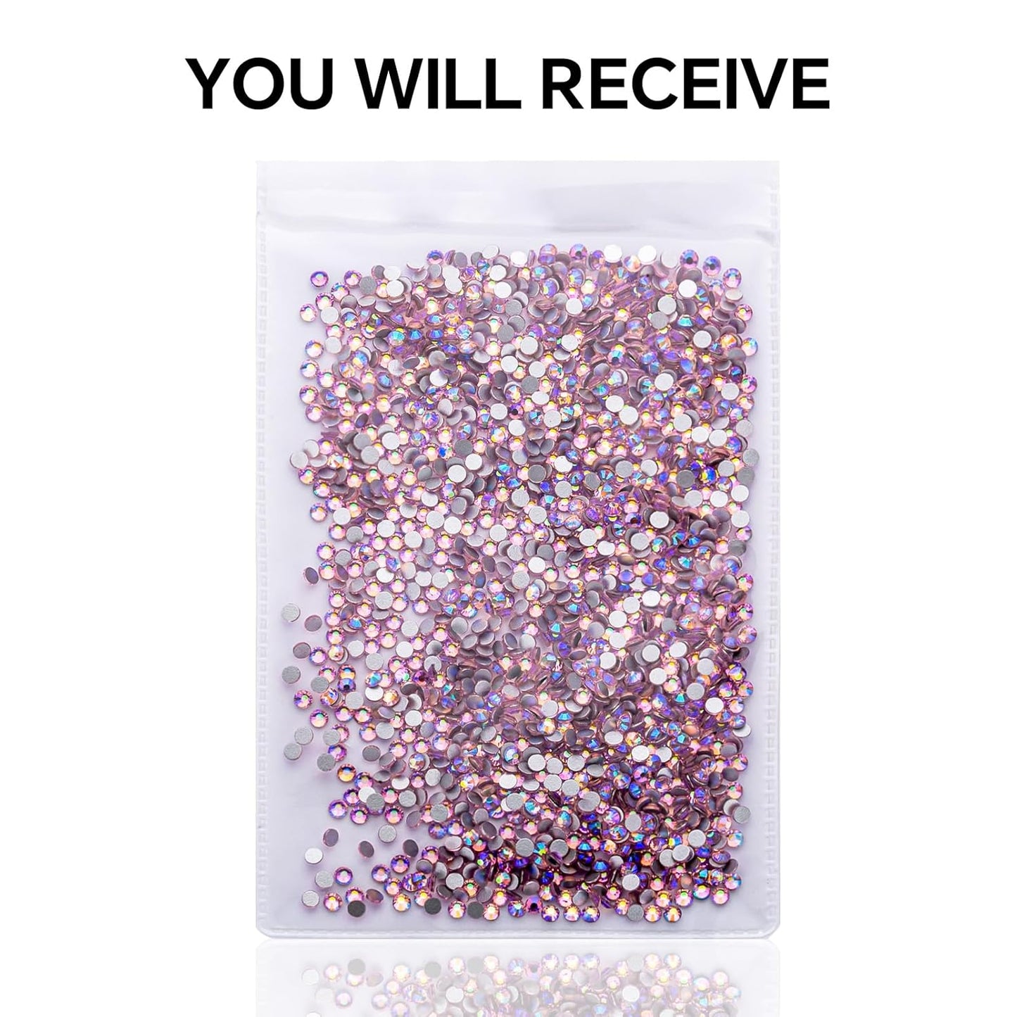 1440Pcs Pink AB Crystal Rhinestones,Glass Flatback Rhinestones Gemstones Small for Nail Face Makeup Art Crafts Clothes Decoration -(SS10,2.8mm,Pink AB)