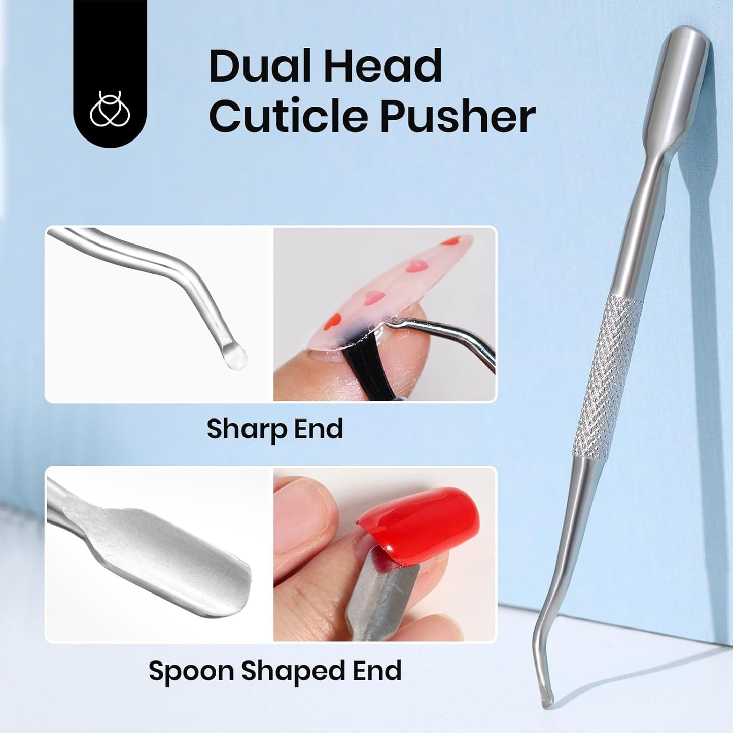 Beetles Nail Glue Remover with Cuticle Tool, 1 Pcs 20ml Press on Nail Remover Non-Acetone Adhesive for False Nail Tips Gentle Formula Not for U v Nail Glue Gel