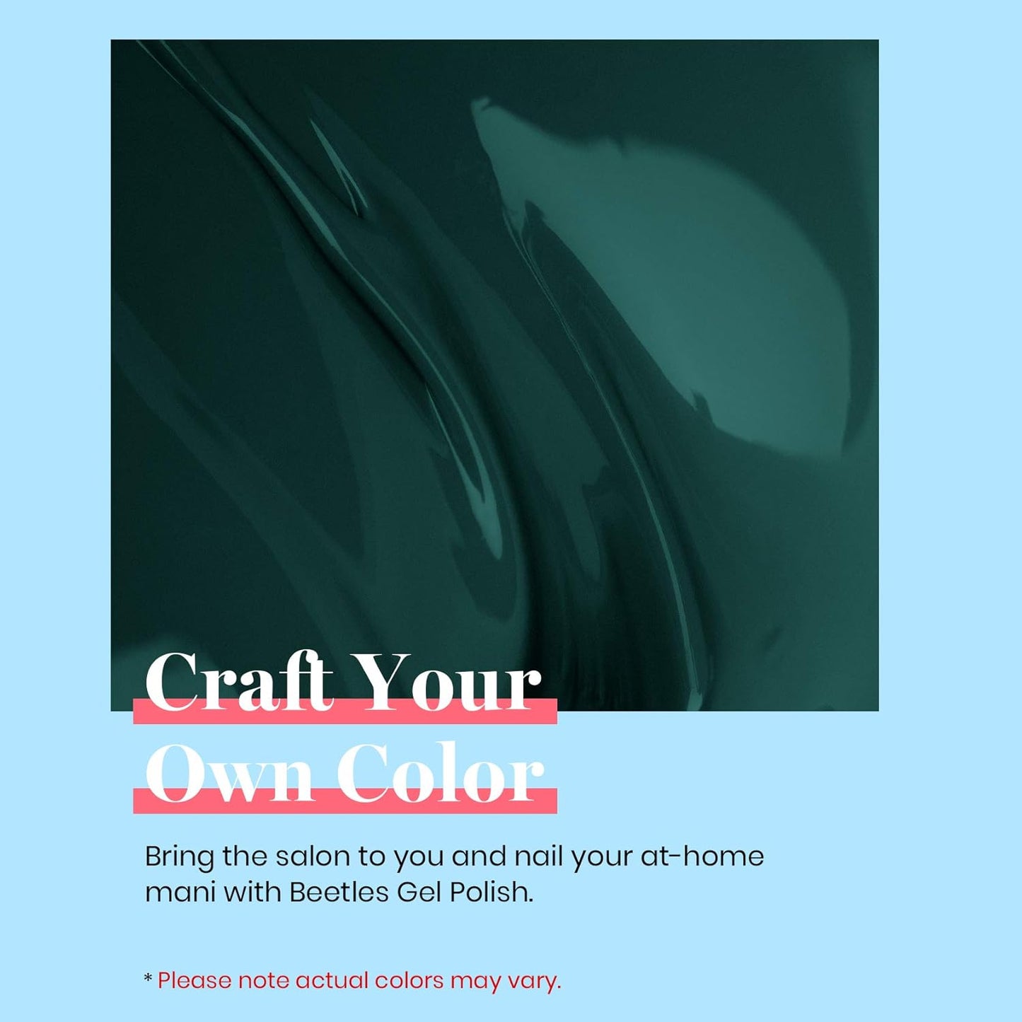 Beetles Green Gel Nail Polish, 15ML 0.51OZ Dark Green Color Soak Off UV Nail Lamp Forest Color Gel Polish Manicure Salon DIY Nail Art Design Decoration at Home Gift for Women