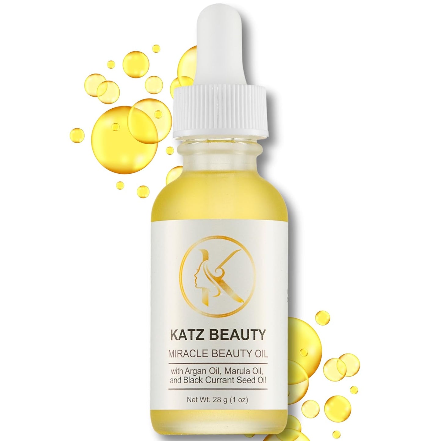 Katz Beauty Miracle Beauty Oil - Hydrating Face Oil with Jojoba, Argan & Marula Oil for Anti-Aging Glow, Non-Comedogenic