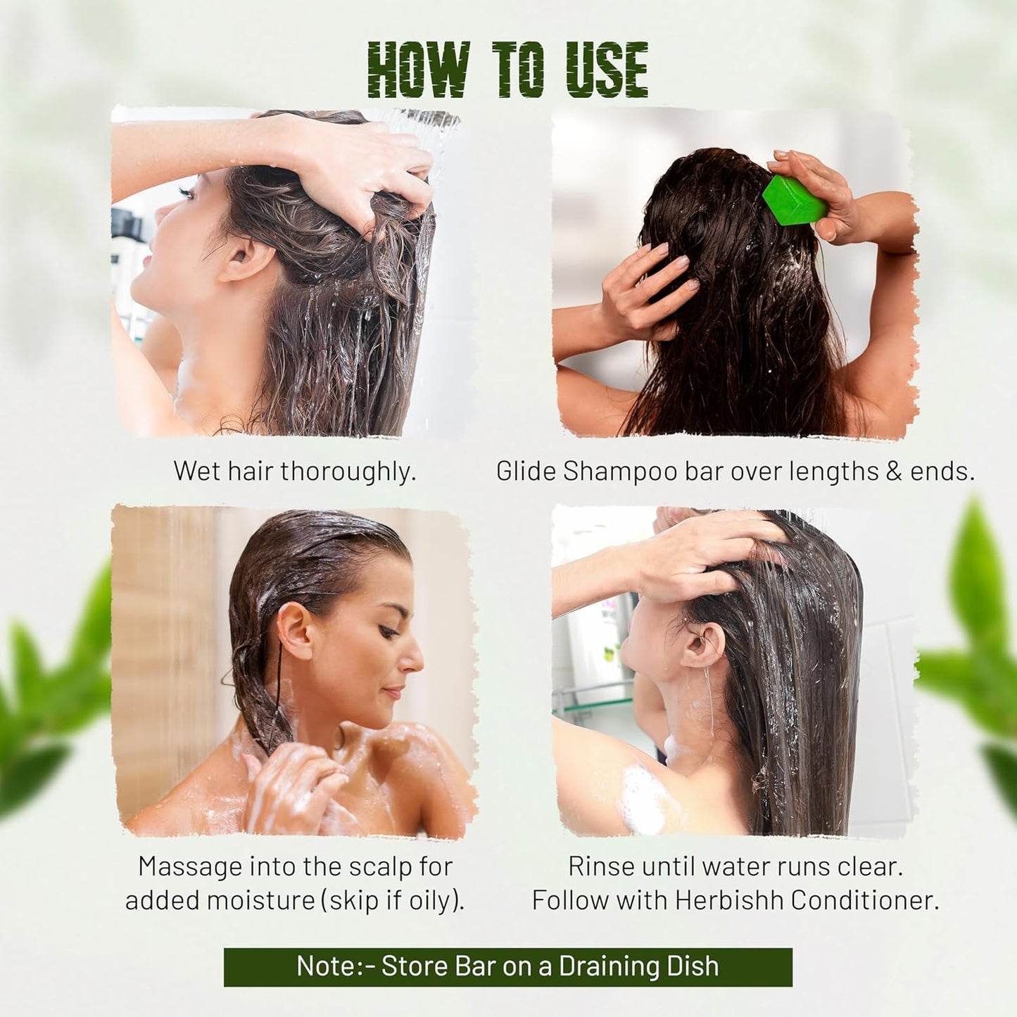 Herbishh Tea Tree & Mint Shampoo Bar – Tea Tree Oil Soap Bar for Oily Hair & Scalp Cleanse – Solid Travel Size Shampoo for Men & Women – Minty Deep Cleansing, 3.53 oz pk of 4