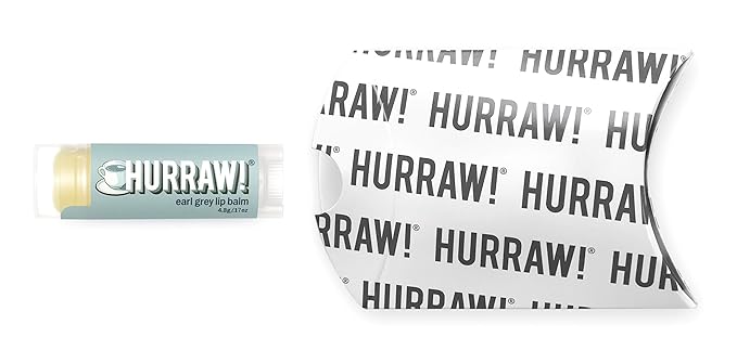 Hurraw! Earl Grey Lip Balm: Organic, Certified Vegan, Cruelty and Gluten Free. Non-GMO, 100% Natural Ingredients. Bee, Shea, Soy and Palm Free. Made in USA