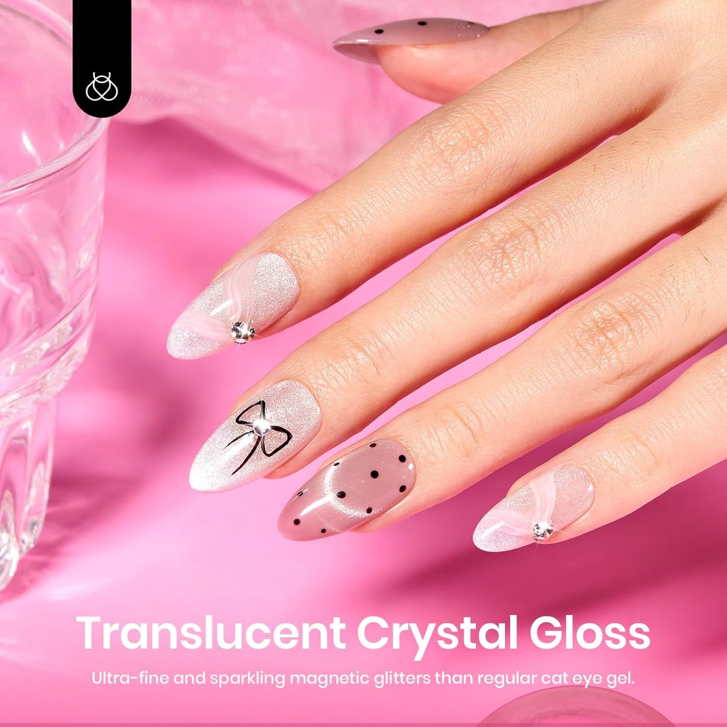 Beetles Cat Eye Gel Nail Polish Set - Nude Reflection Wedding Cat Eye Gel Polish Set, 6 Colors Silver Nude Pink Brown Neutral Mirror Shine Finish with Magnet Soak Off UV Manicure Salon Gift for Women