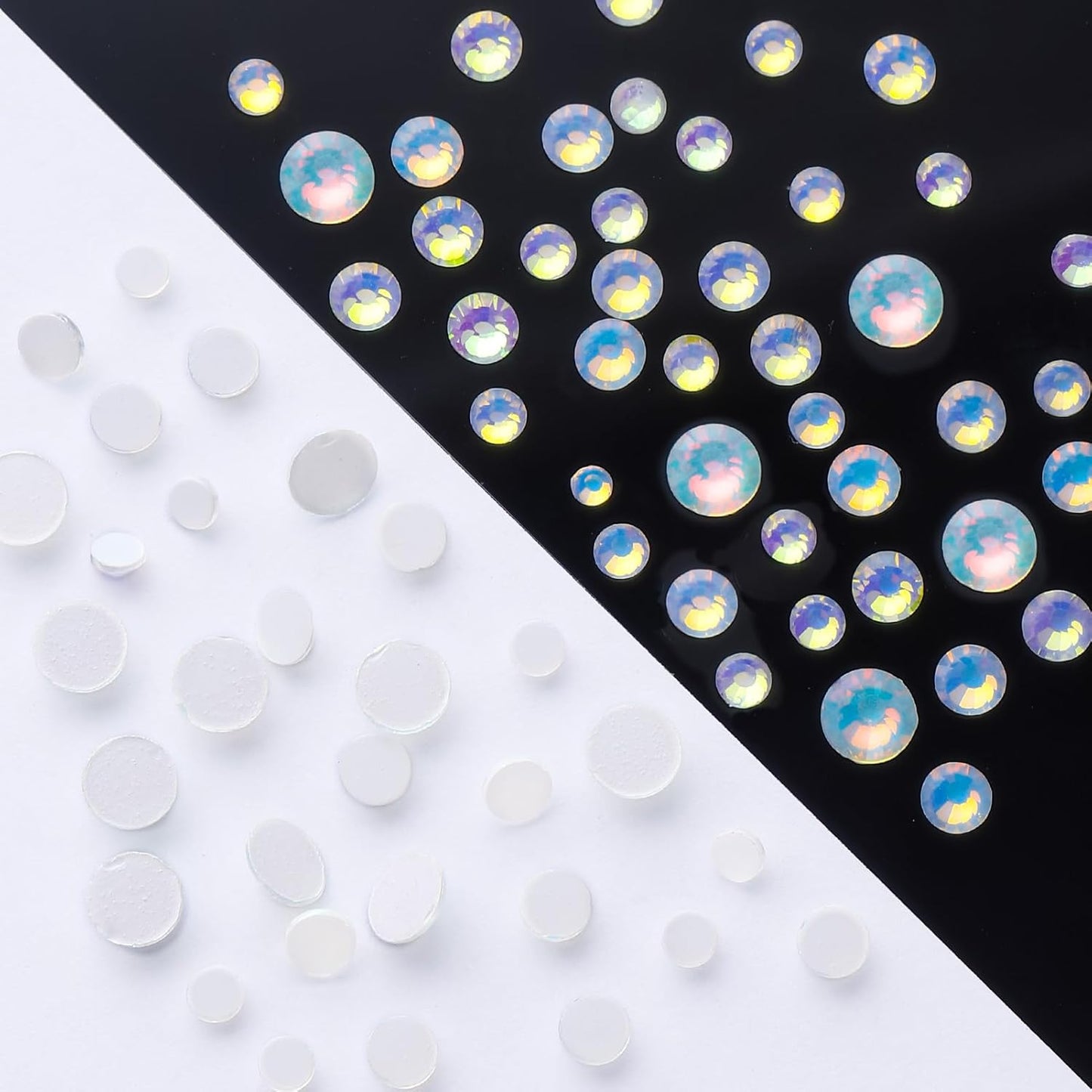 F White Flatback Rhinestones, Glass Rhinestones for Nail Art and Craft, Glue Fix, Loose Crystal Gemstones(F White, SS30, 288pcs, 6.4-6.6mm)