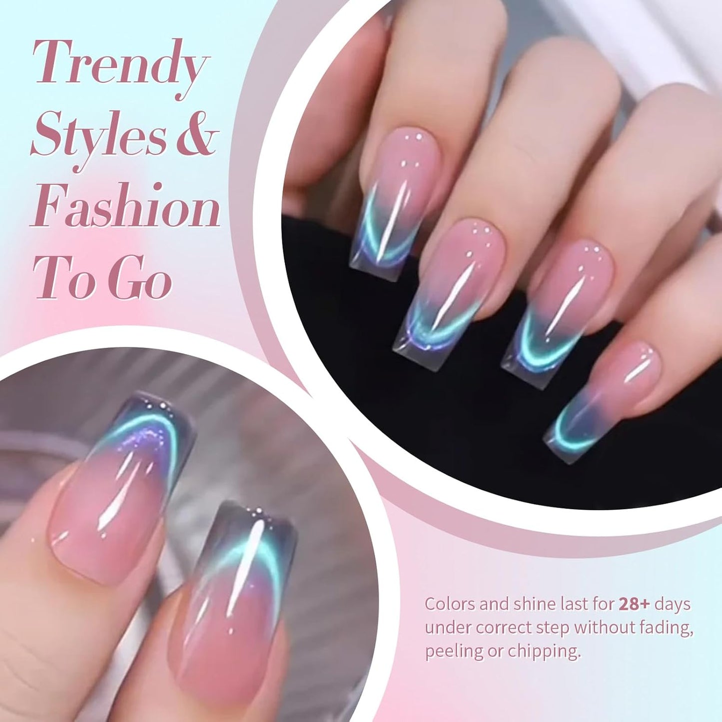 Born Pretty Cat Magnetic Eye Gel Nail Polish Rainbow Aurora Cat Magnetic Gel Polish Firefly Blue Purple Cat Magnetic Eye Gel Manicure Nail Art DIY 15ml