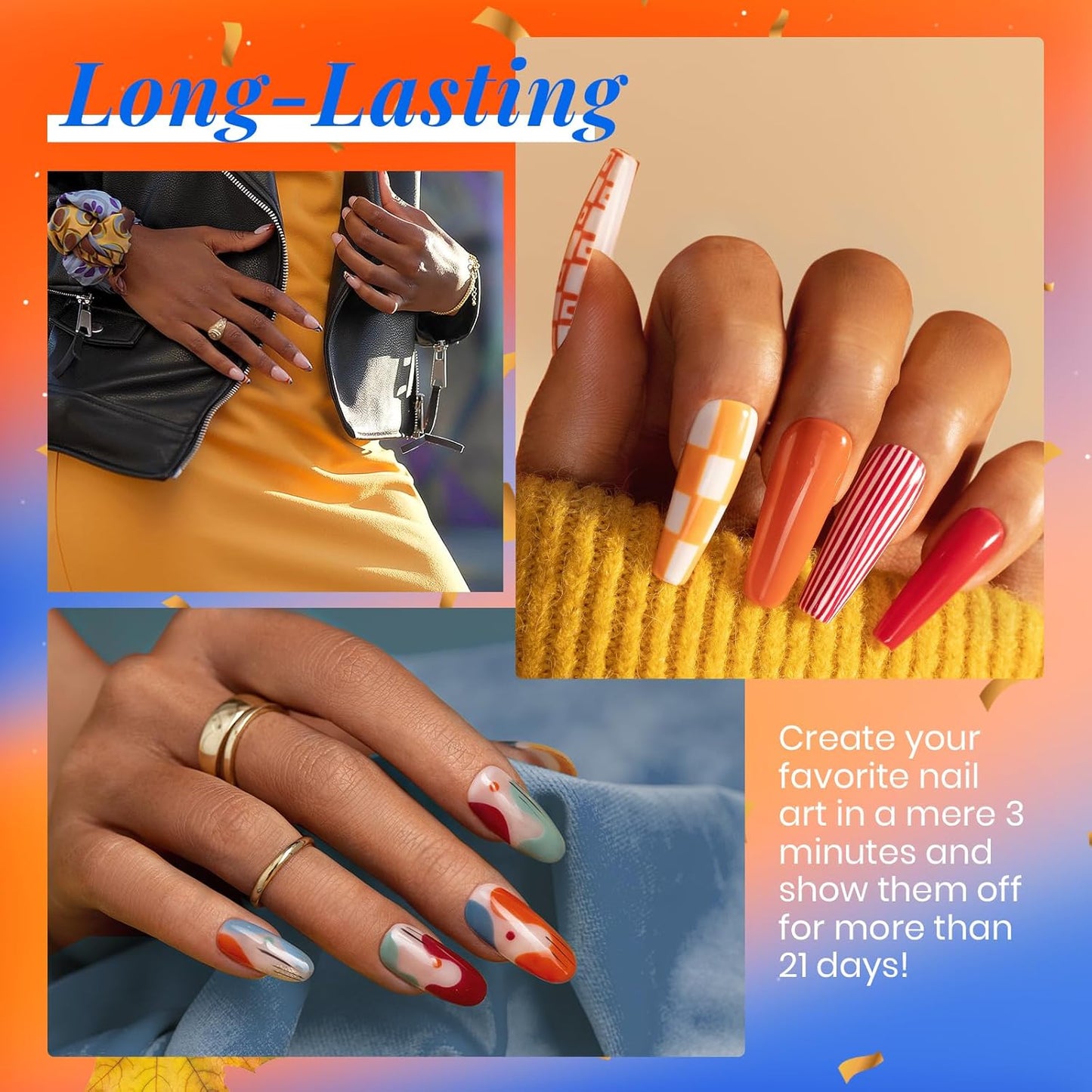 Beetles Fall Gel Nail Polish Kit - 23Pcs Burgundy Red Brown Orange Purple Colors Gel Polish Set Brown Gray Blue Green Soak Off Uv Gel Base Top Coat Gifts for Girls Glowing Attraction