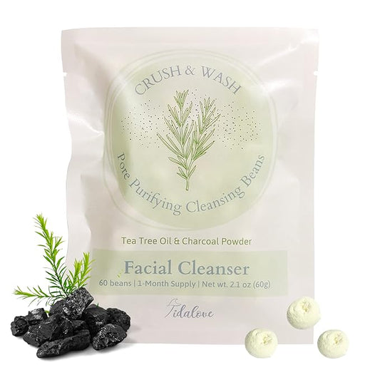 Daily 3 in 1 Facial Cleanser, Exfoliator and Wash-off Mask, Vegan, Cruelty Free, Plastic Free, Travel Friendly, 1 Month Supply Refill (60 Tablets) (Purifying)