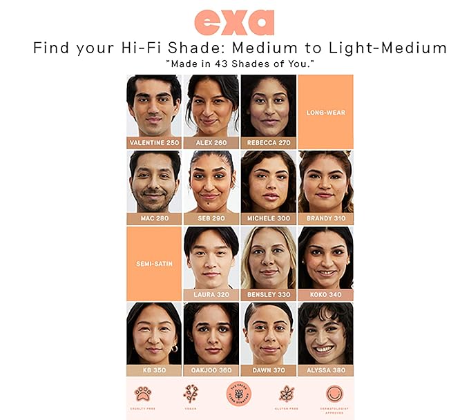 Exa Beauty - Natural High Fidelity Foundation | Clean, Vegan, Cruelty-Free Makeup (Carolina 510)