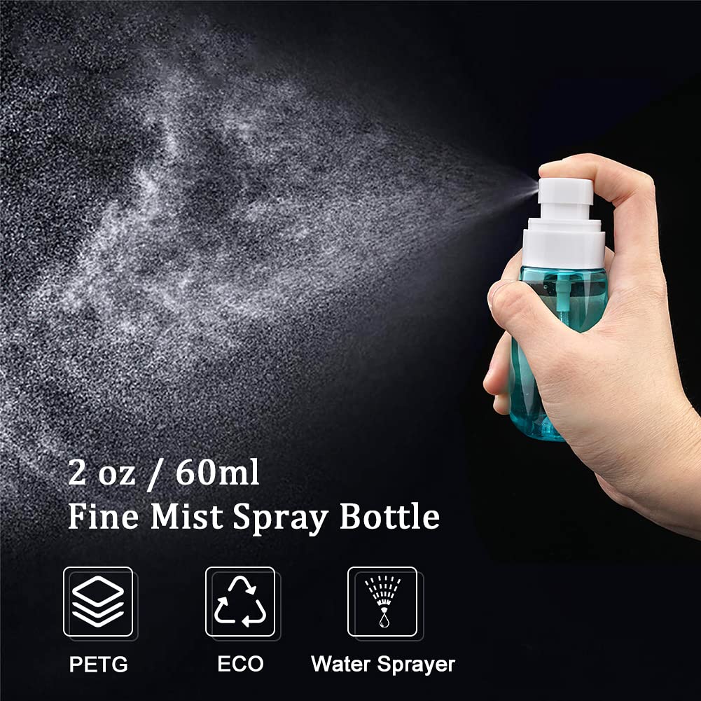 Cosywell Travel Spray Bottle TSA Approved 2oz 60ml 6 Pack Leak Proof Travel Spray Bottle Empty Small Spray Bottles for Perfume Essential Oils Toners Rose Water Cosmetics (6PCS-2PinkBlue2Clear)