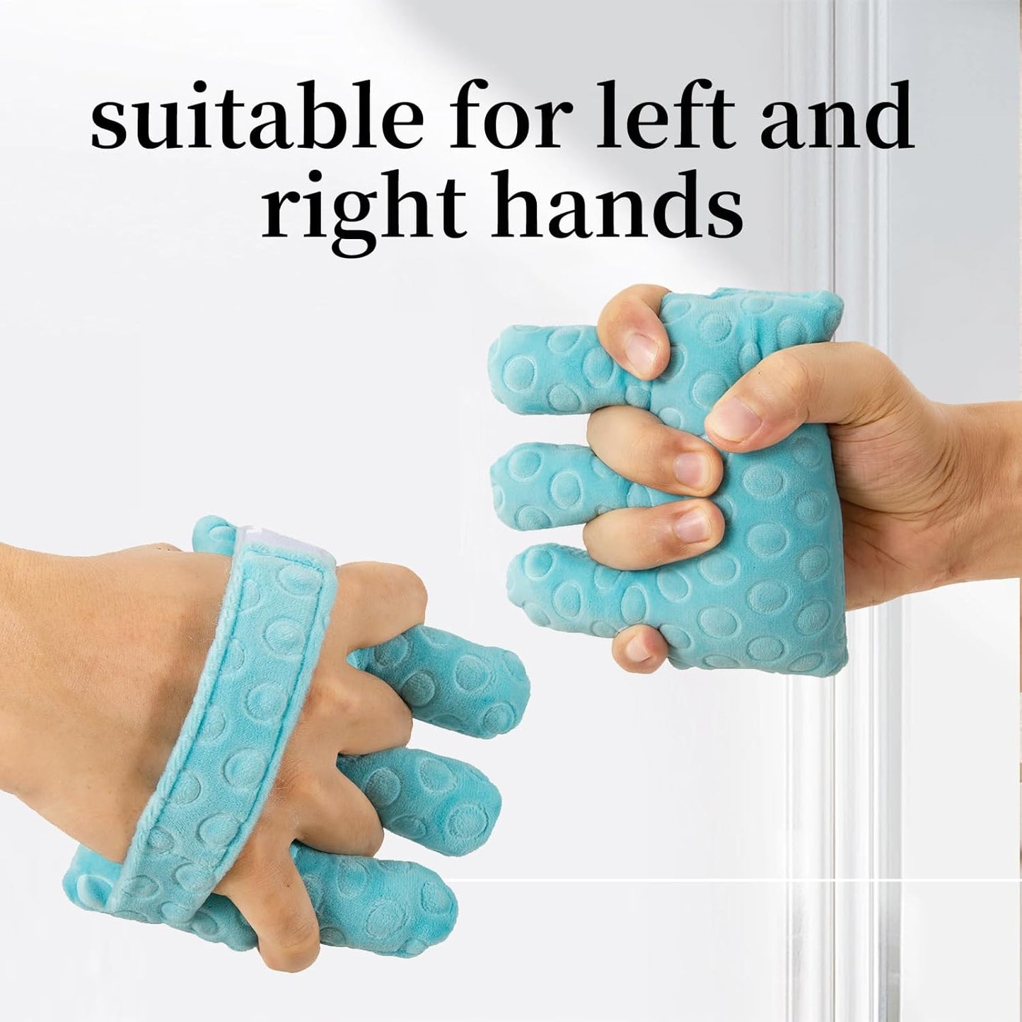 Adjustable Removable Finger Separator Protector Hand Contracture Cushion Padding Pillow Prevention Aid Training Tool With Fingers Hands Splints (Blue)