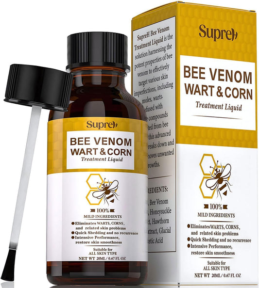 Fast-Acting bee Venom wart Remover: wart Freeze Off with salicylic Acid & bee Venom Cream - Wart Removal for Plantar Wart Genital Wart 18 ML