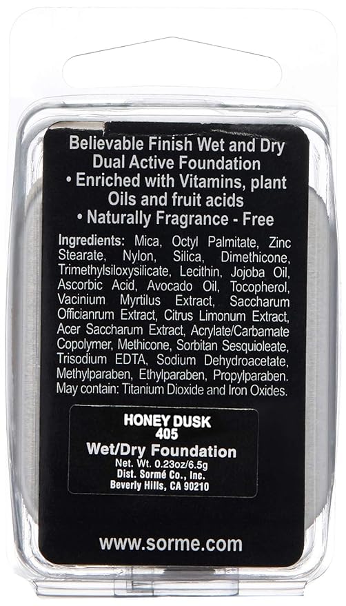 Sorme' Treatment Cosmetics Believable Finish Dual Active Foundation Refill, Honey Dusk