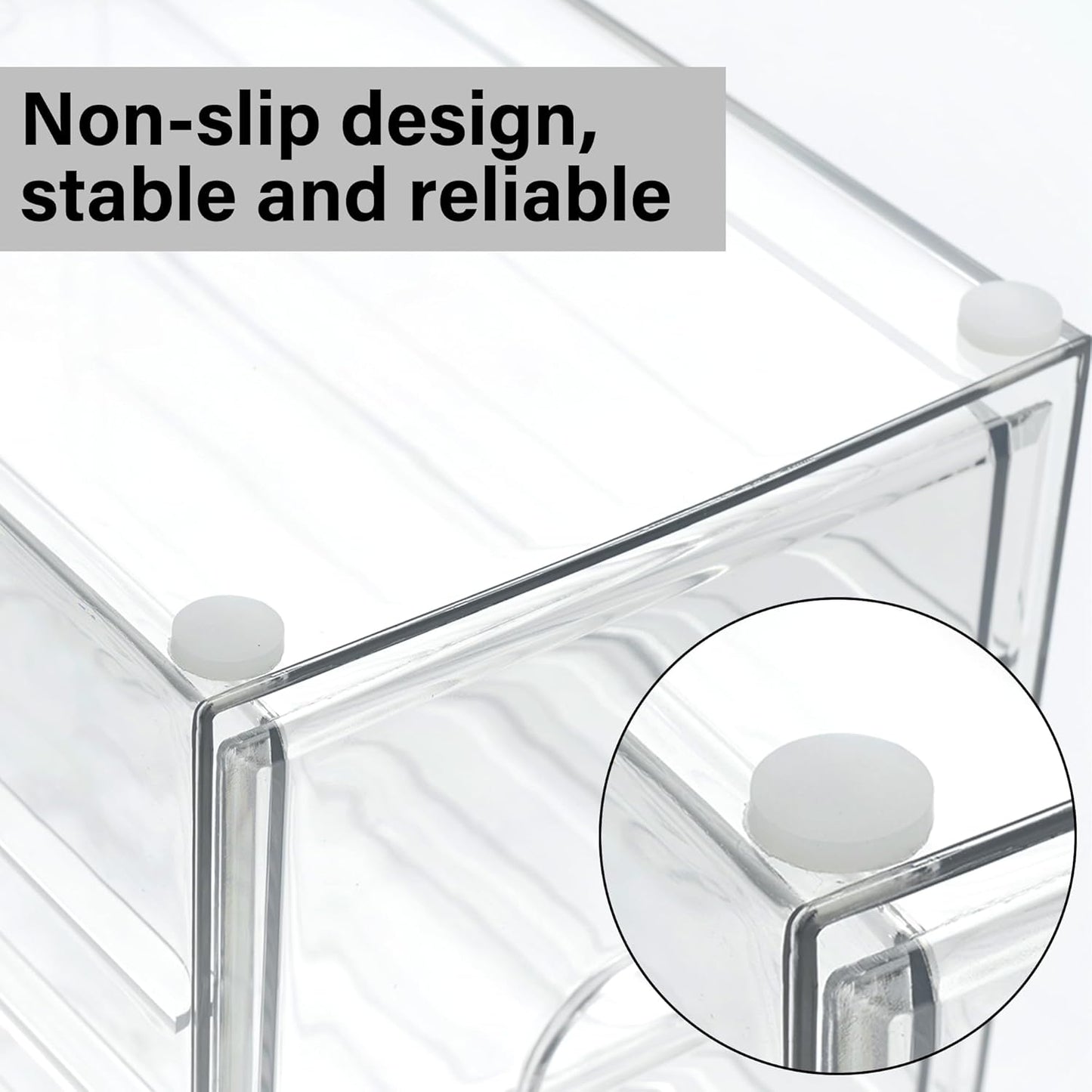 Prsildan Acrylic Drawer Organizer with 17 Drawers, Craft Office Desk Makeup Organizers Accessories, Set of 4 Clear Stackable Storage Drawers for Vanity, Countertop, Jewelry, Art Supply Organization