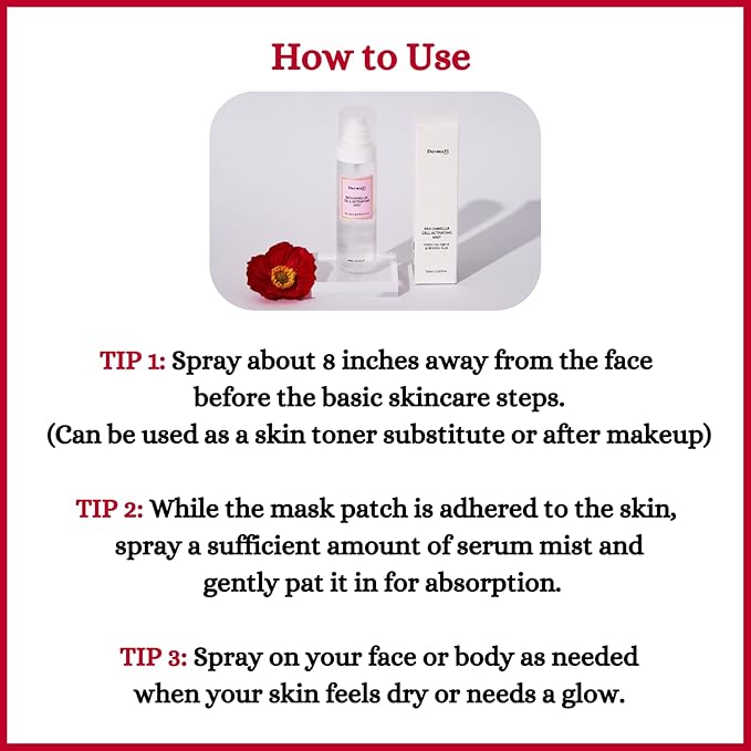 [DermaFi] Red Camellia Cell Activating Mist Facial Toner Spray (3.38 fl oz/100ml)