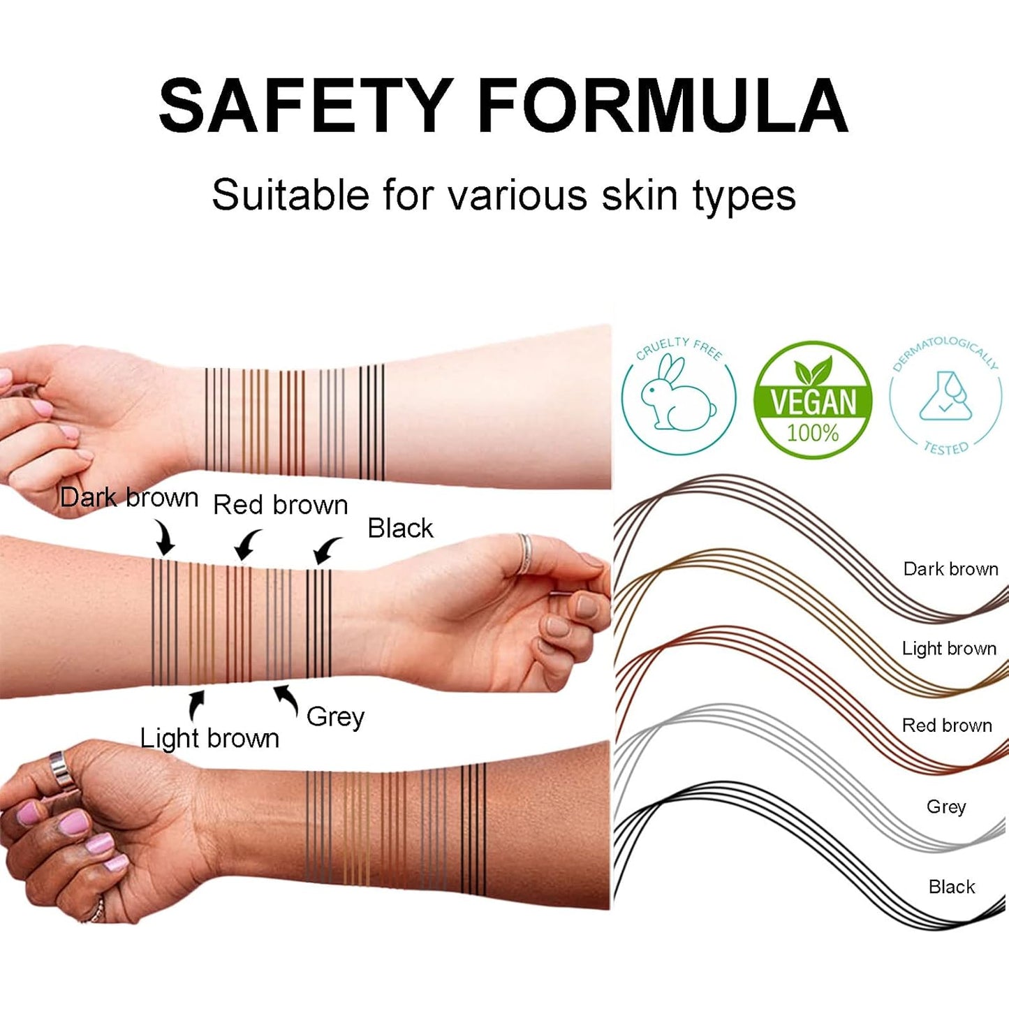 Microblading Eyebrow Pencil, Eyebrow Pen with an Upgrade Micro-Fork Tip Applicator, Waterproof Long-Lasting Microblading Brow Pen, Brow Pencil for Natural Looking Brows Makeup, Dark Brown, 1Pcs