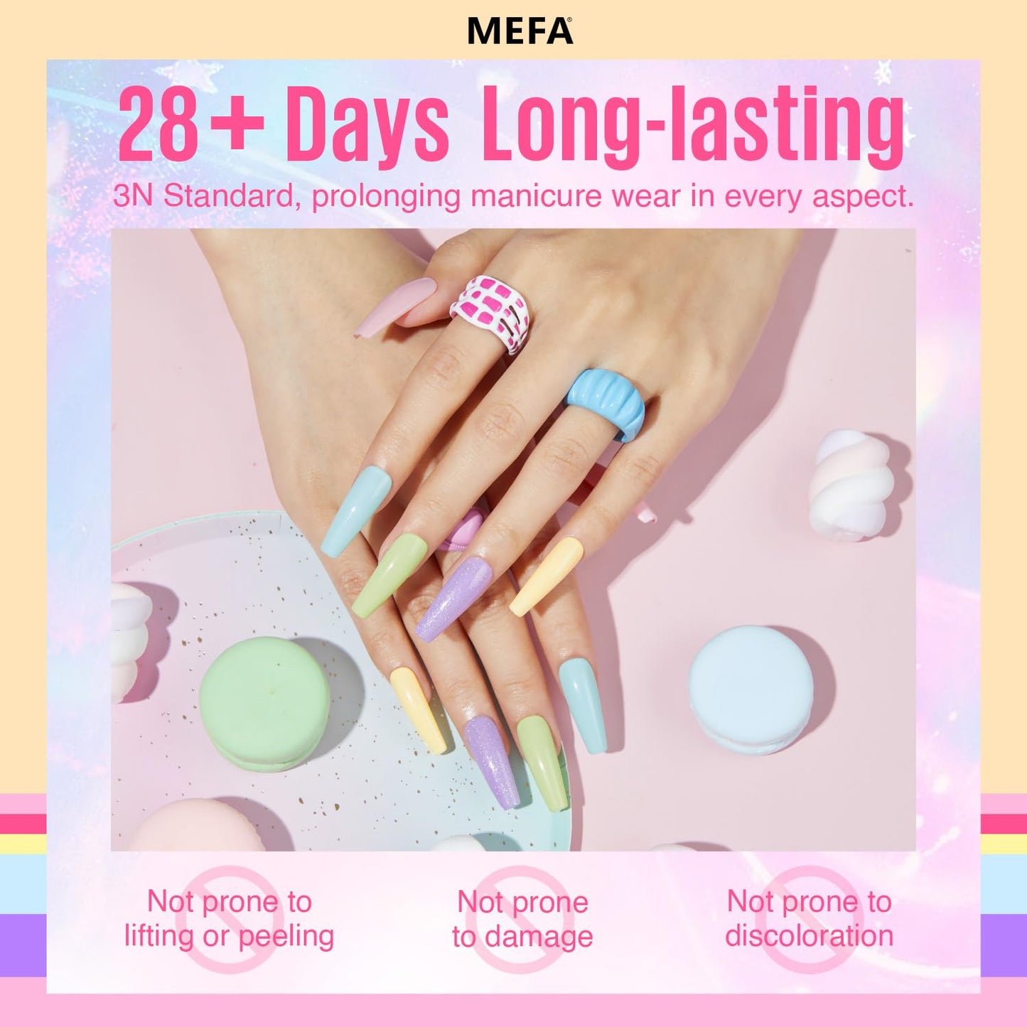 MEFA 35 Pcs Pastel Gel Nail Polish Set, 32 Colors Spring Collection Gel Nail Polish Kit Macaron Pink Green Nail Art Manicure DIY Home Decoration Beginners Gifts for Women Girls