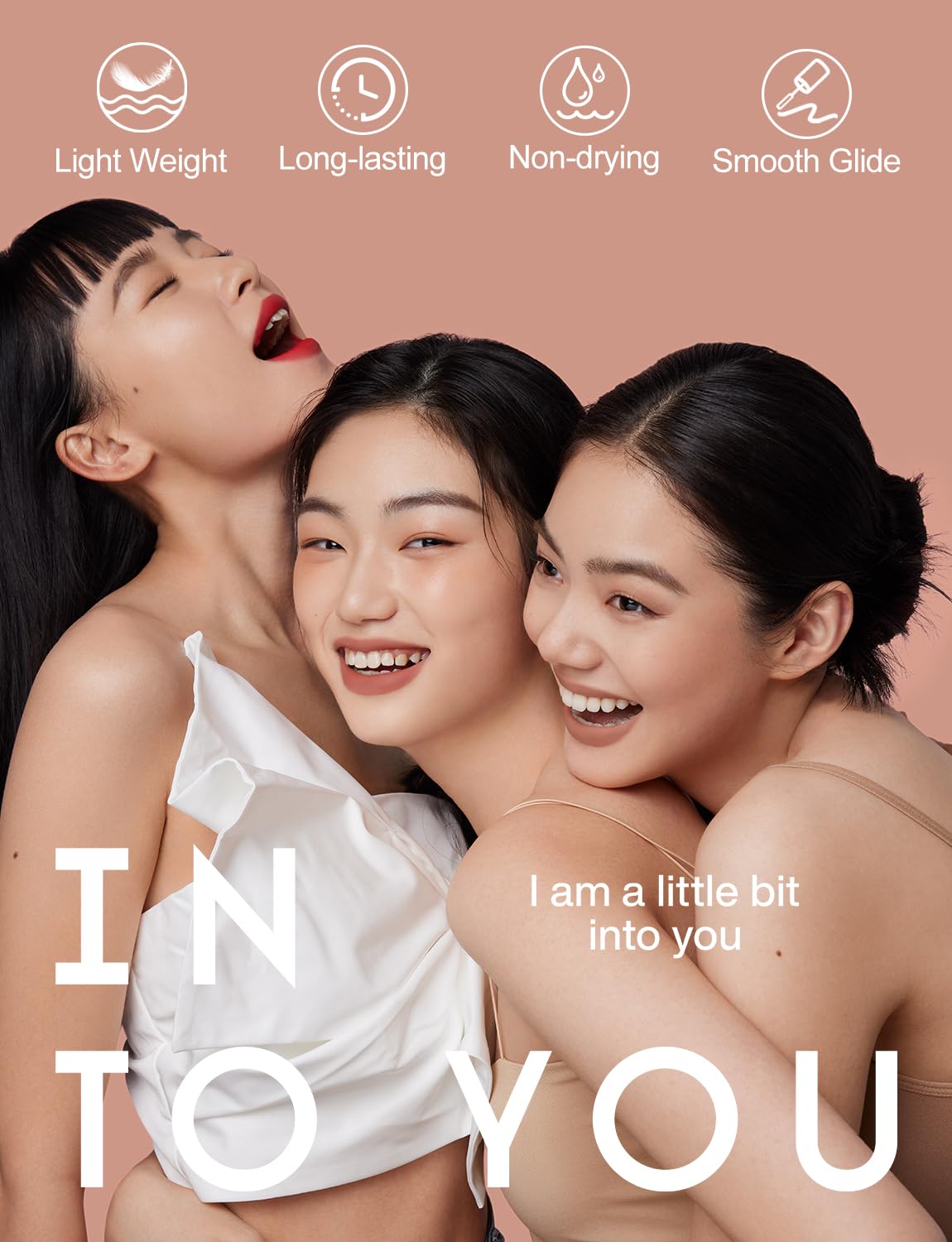 INTO YOU Matte Velvet Lip Stain Long Lasting Waterproof Lip Gloss Makeup Moisturizing Lipstick for Women(L-Nu01)