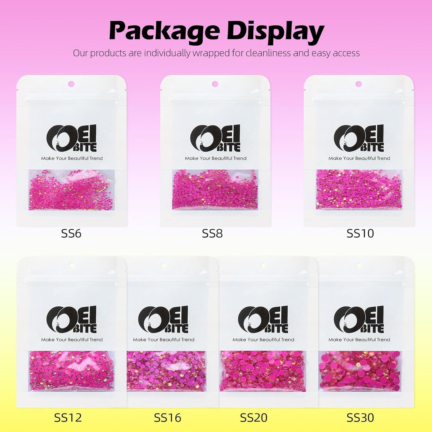 F Rose Flatback Rhinestones, Glass Rhinestones for Nail Art and Craft, Glue Fix, Loose Crystal Gemstones(F Rose, SS10, 1440pcs, 2.7-2.8mm)