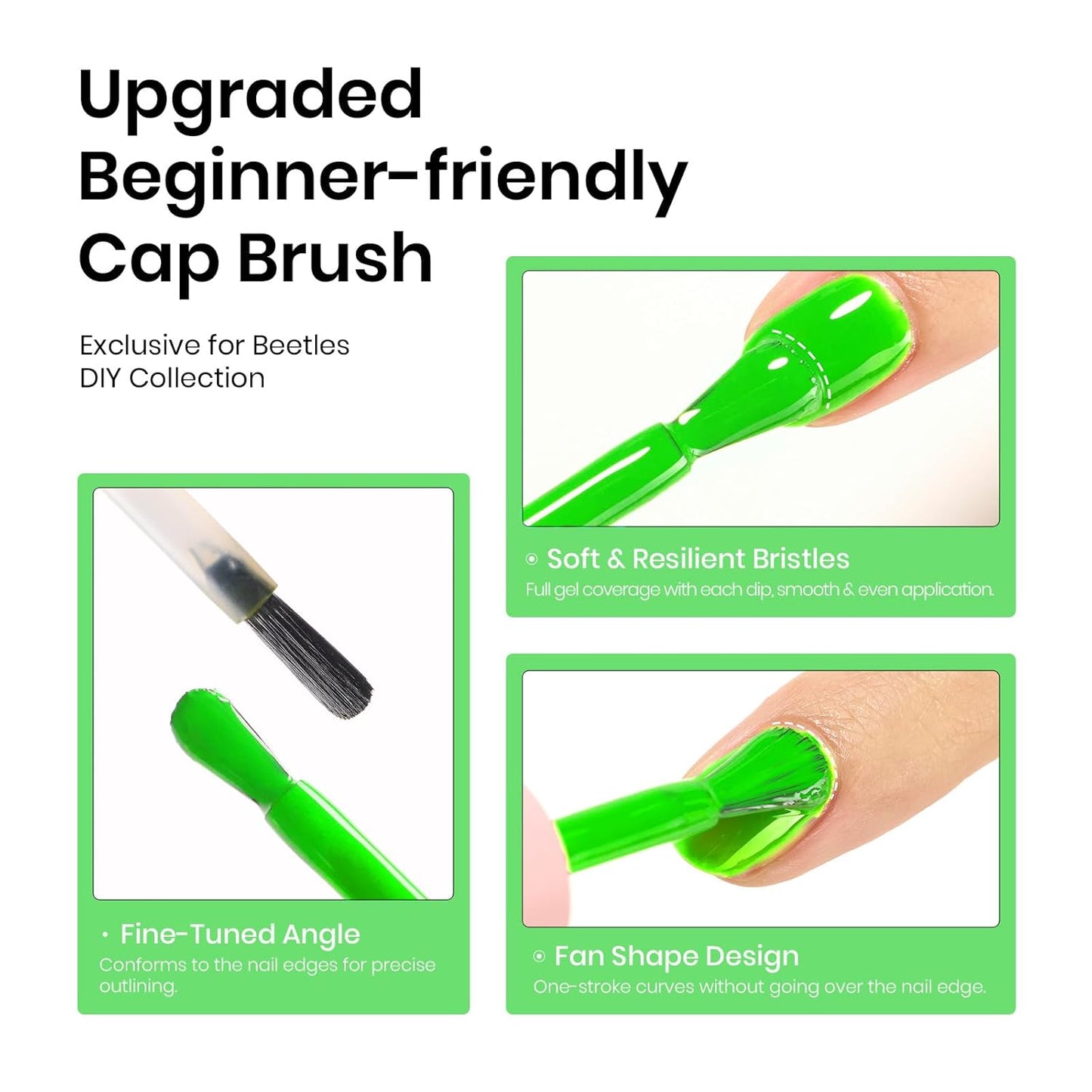 Beetles Halloween Green Gel Nail Polish, Bright Green Gel Polish Ghost Phantom Soak Off Uv LED Nail Lamp Manicure Salon Gift for Women 0.3Oz