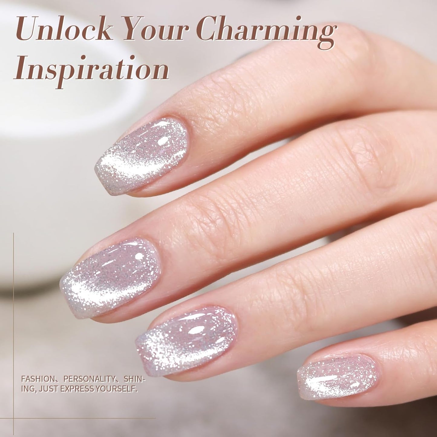 Born Pretty Cat Magnetic Eye Gel Nail Polish Reflective Glitter Gel Polish Red Silver Champagne Gold Glitter Gel Nail Polish 6PCS Set