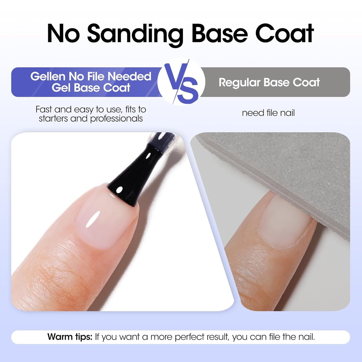 Gellen Crystal Base and Top Coat, 18ml Anti-scratch Nail Polish, Soak Off UV Light Cured Gel Top Coat, Salon Gel Polish