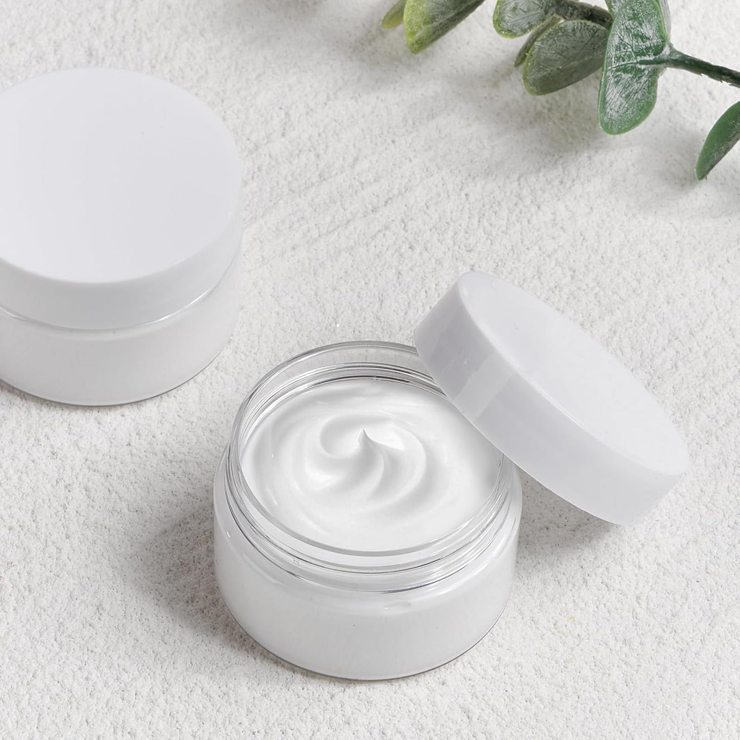 TUZAZO 48 Pack 1 Oz Small Plastic Container Jars with Lids and Labels BPA Free, Empty Round Clear Cosmetic Containers Plastic Slime Jars for Lotion, Cream, Ointments, Samples, Travel Storage (48)