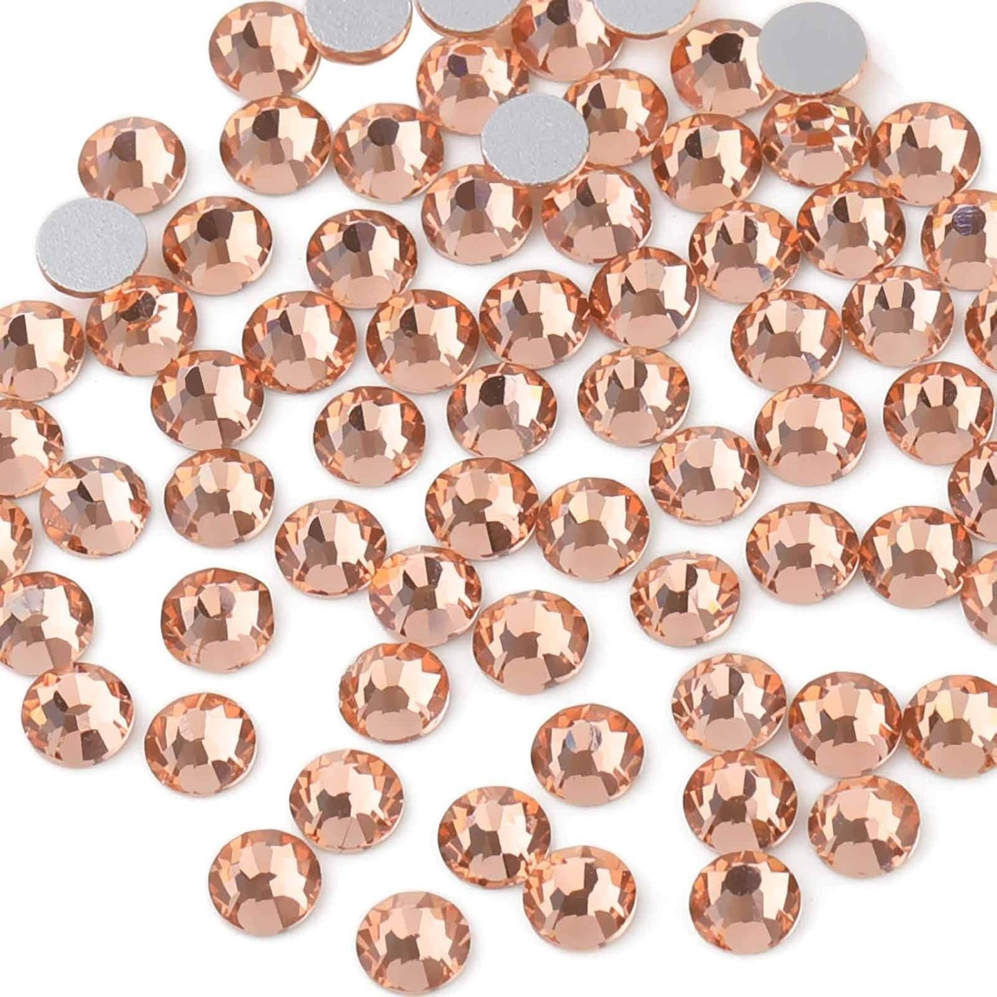 beadsland Flat Back Crystal Rhinestones Round Gems for Nail Art and Craft Glue Fix,Champagne (3.8-4.0mm) SS16/1440pcs