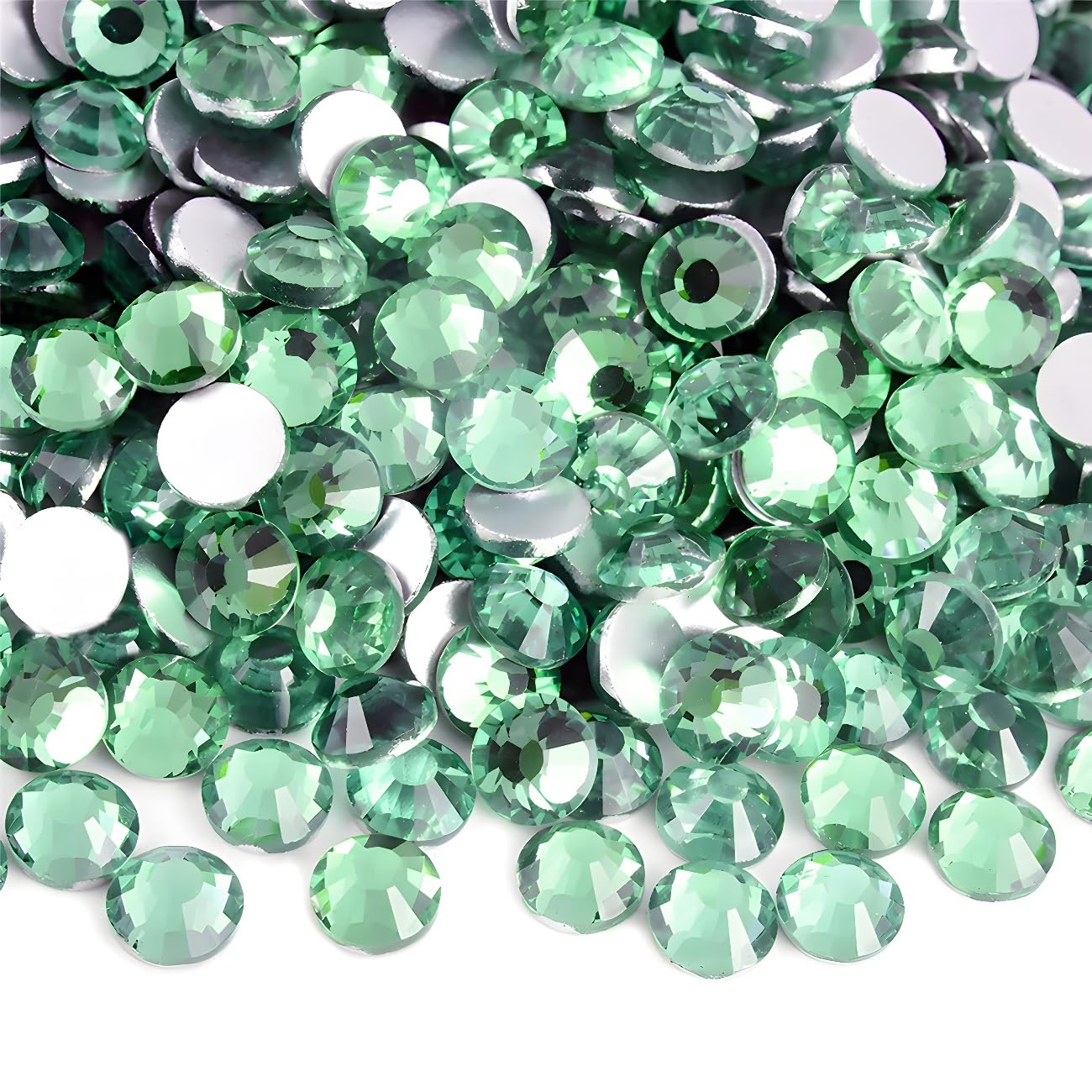 Flatback Rhinestones Round Gems for Nails Art and Crafts 1250Pcs SS20 5mm Glitter Crystals Stone DIY Bags Clothes Shoes (Green)