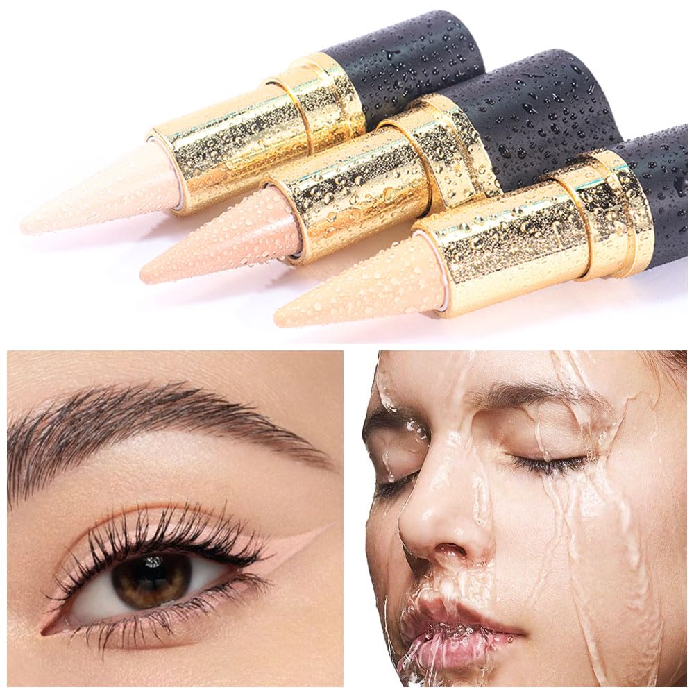 Kaely Bright Nude Gel Eyeliner Pencil, Natural Cream Eye Liner Waterproof Smudge Proof, Matte Waterline Eyeliner Eyeshadow Stick, Brighten Eye Makeup, Vegan & Cruelty-Free, 16