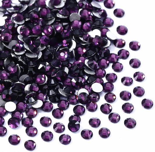 Tanzanite Flatback Rhinestones, Glass Rhinestones for Nail Art and Craft, Glue Fix, Loose Crystal Gemstones(Tanzanite, SS4, 1440pcs, 1.5-1.7mm)