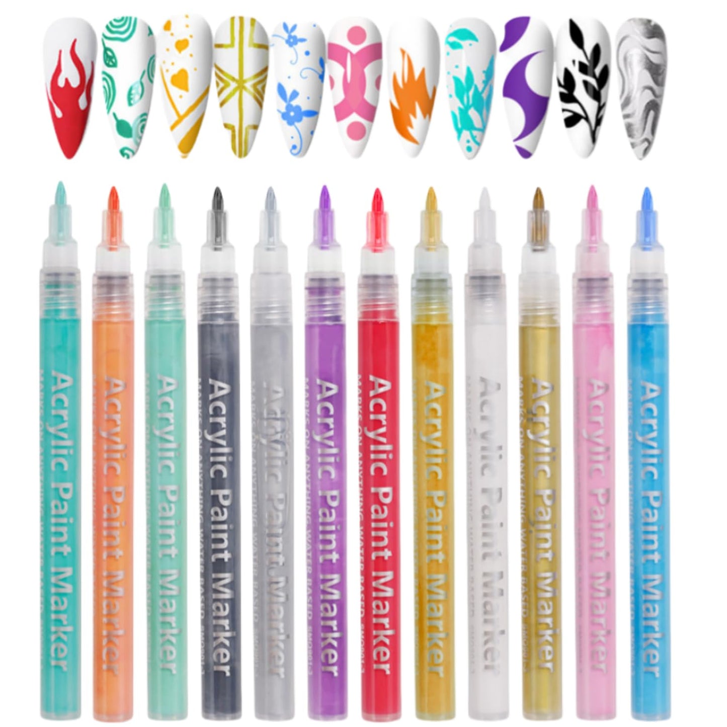 Nail Polish Pens Set, Nail Art Pens, Nail Pencil, DIY Drawing Painting Pen, for Nails DIY (6colors set 01-0.7mm)