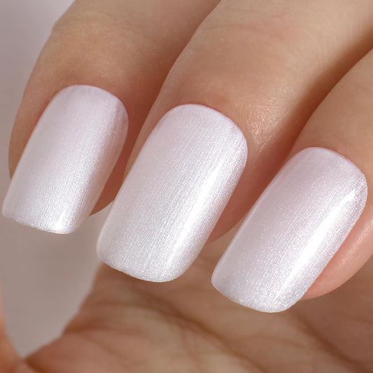 White Pearl Gel Nail Polish - 0.51 fl oz Pearl White Shimmer Gel Polish for Manicure Salon or DIY Nail Art At Home - GP0029